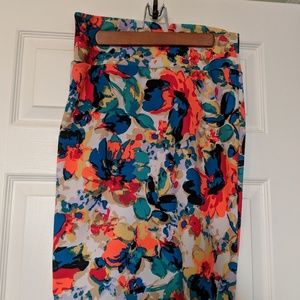 White Flowered Cassie skirt from Lularoe